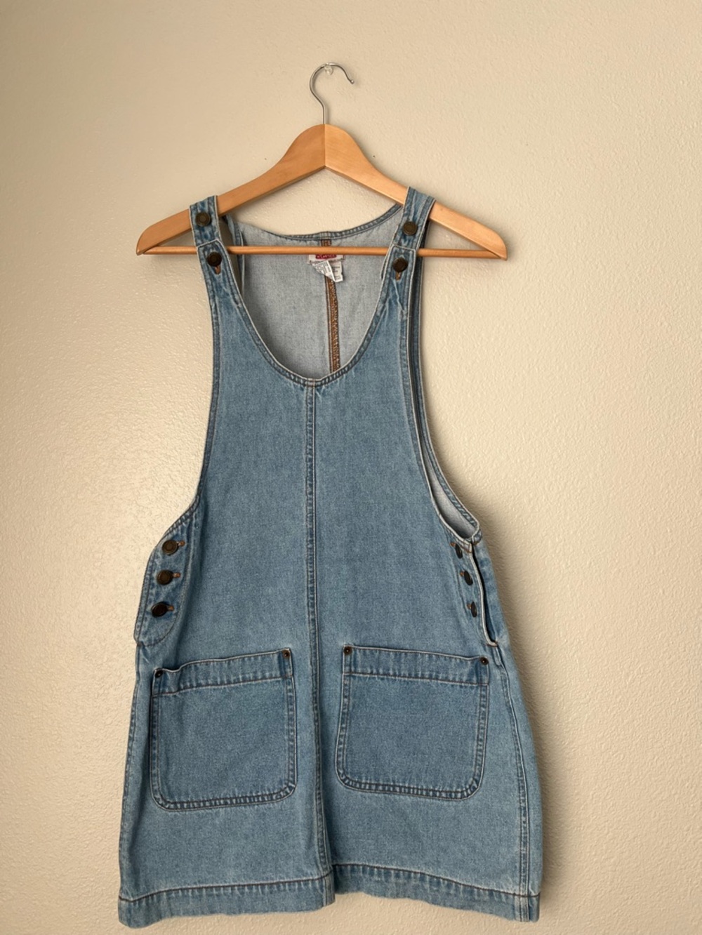 Vintage Denim Dress, Overalls, Small